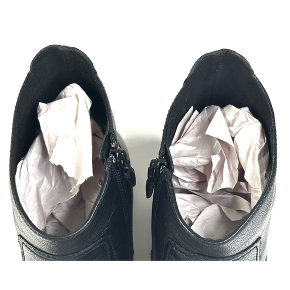 COLE HAAN Naia Black Leather Ankle Boot Bootie Womens Sz. 8.5B Side Zip New $200 - Picture 10 of 13